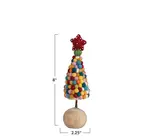 Felt Pom Pom Tree | Beaded Star | Wood Ball Base