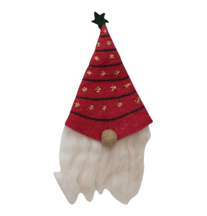 Bottle + Tree Topper | Felt Gnome