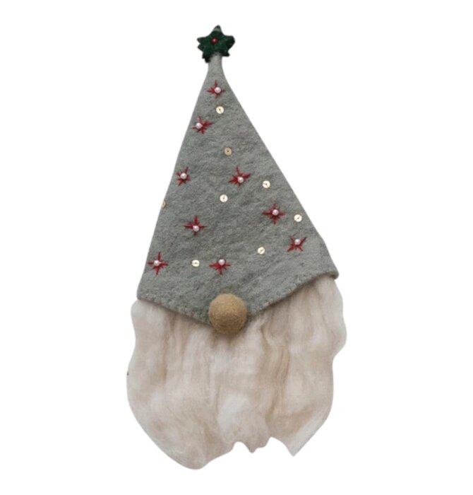 Bottle + Tree Topper | Felt Gnome