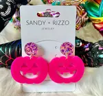 Earrings | Pumpkin | Hot Pink Dangle