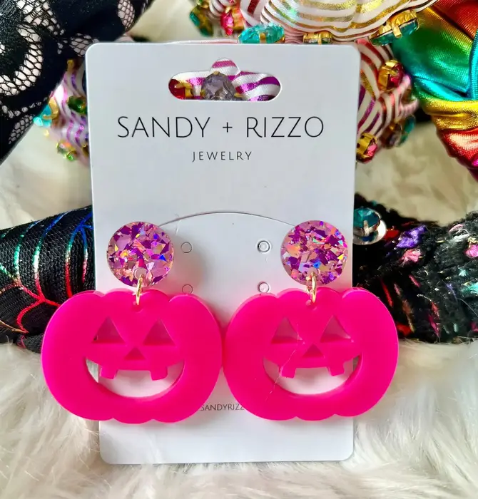 Earrings | Pumpkin | Hot Pink Dangle