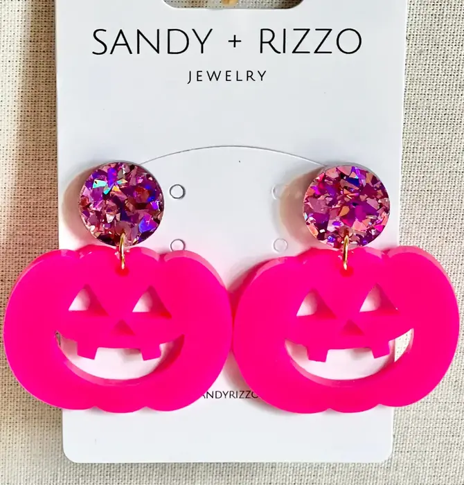 Earrings | Pumpkin | Hot Pink Dangle
