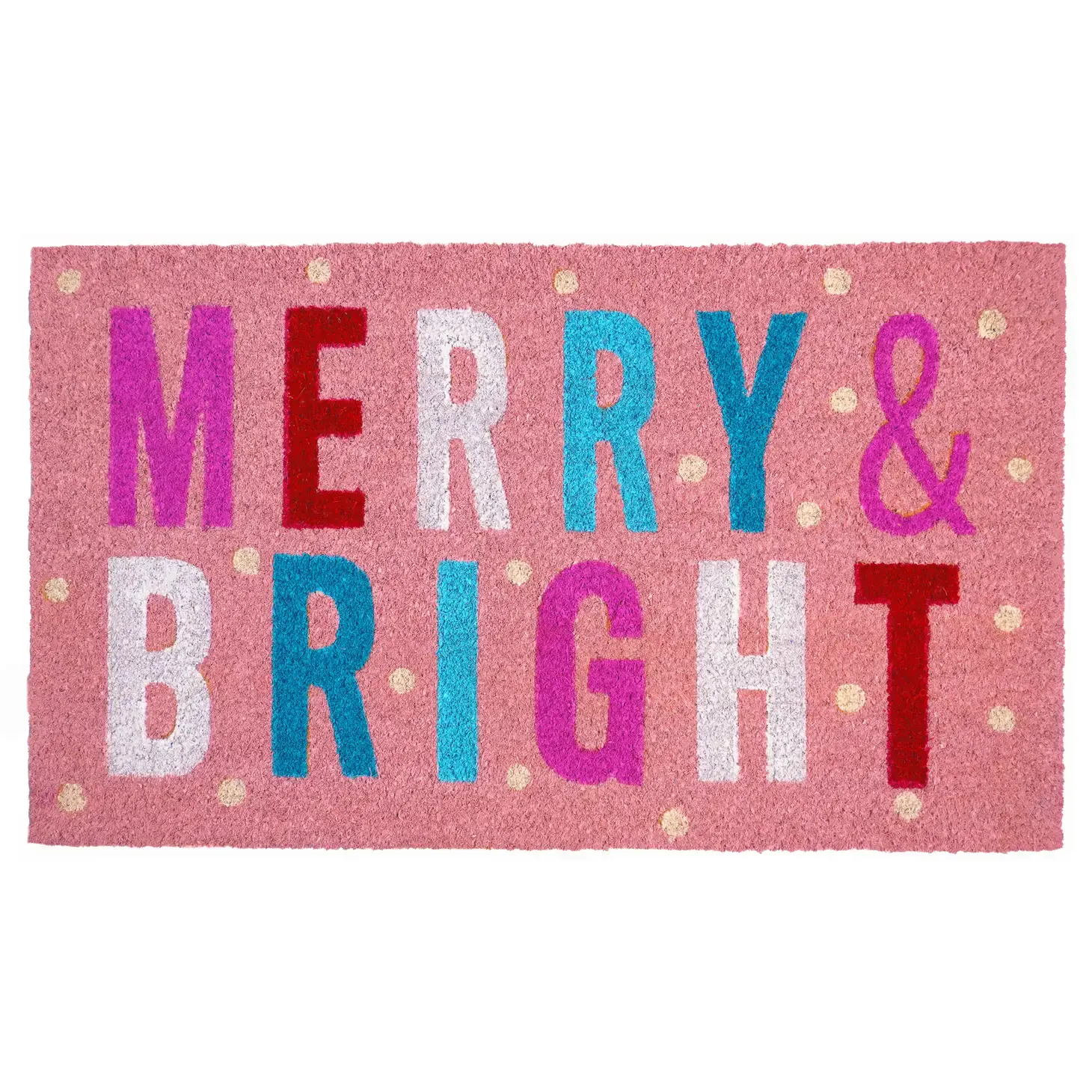 Doormat Merry & Bright (Pink) PLENTY Mercantile & Venue