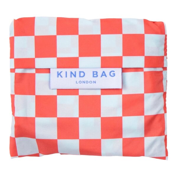 Medium Reusable Bag | Checkerboard | Pink & Orange