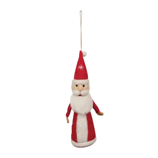 Creative Co-Op Ornament | Felt Santa 9.5" | Classic (Sit or Hang)