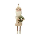 Figure | Felt Santa 11" | Snowy White + Wreath