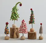 Figure | Green Felt Tree | Swoop Top + Ball Base