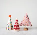 Figure | Felt Tree | Pink + Red Scallops
