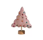 Figure | Pink Felt Tree | Beads + Applique + Embroidery