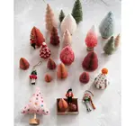 Figure | Pink Felt Tree | Beads + Applique + Embroidery