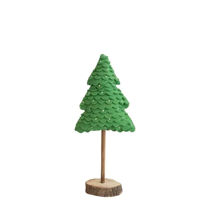 Figure | Felt Tree 13.5" | Light Green Scalloped