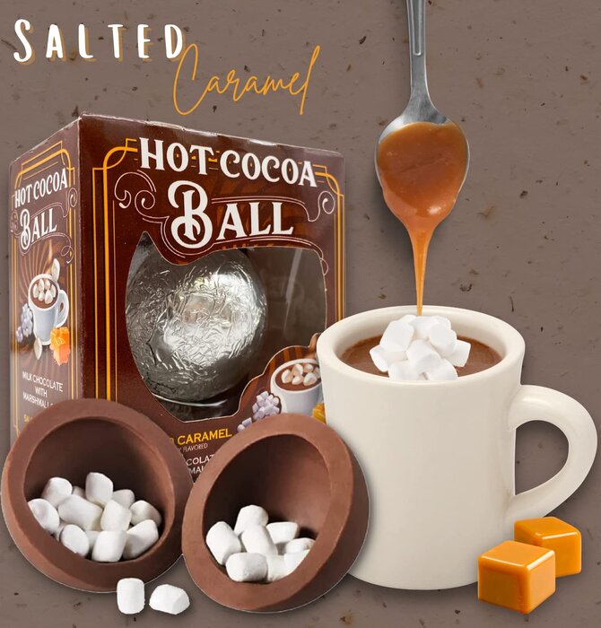 Candy| Hot Cocoa Ball | Salted Caramel Milk Chocolate w/Marshmallow