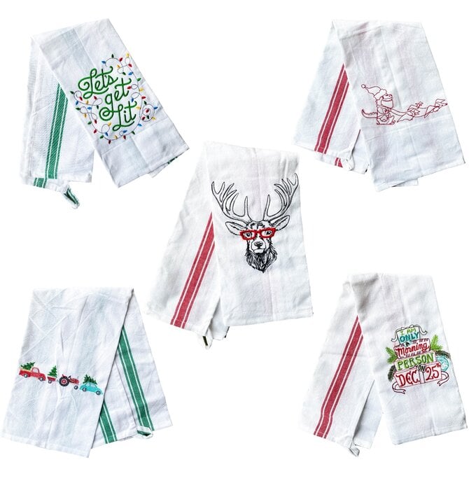 Embroidered Dishcloth | Christmas