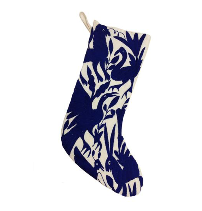 Stocking | Embroidered Otomi | Royal Blue