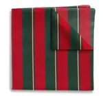 Pocket Square | Silk | December River (Red/Green Stripe)
