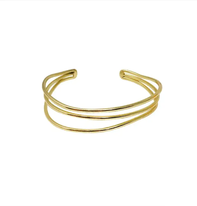 Bracelet | Cuff | Layered Waves | Gold