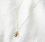 Necklace | Temple Bead Pear Drop Pendant (Rose) | Just Trade