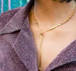 Necklace| Lariat Bolo Floral | 18KGP