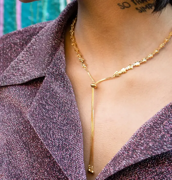 Necklace | Cassidy Bolo | 24K Gold Plated