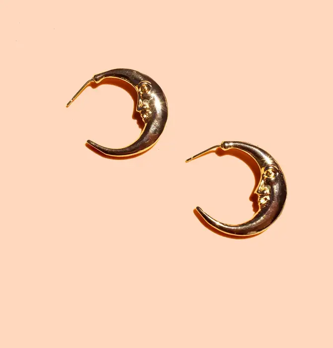 Earrings | Moonstruck Hoops | 18K Gold Plated