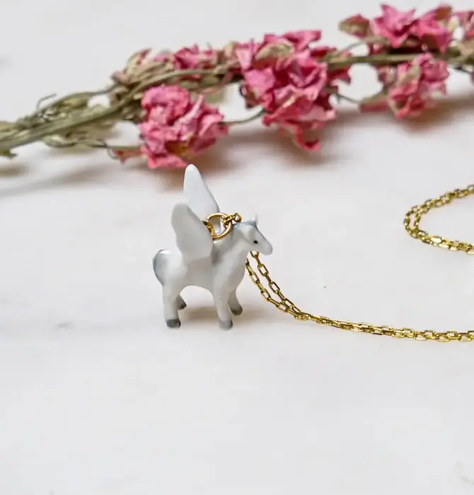Necklace | Tiny Pegasus | 18K Gold Plated