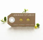 Earrings | Stud | 70's Smiley Face | 14KGP