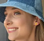 Earrings | Stud | 70's Smiley Face | 14KGP