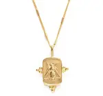 Necklace | Queen Bee Medallion | 20" Chain | 14KGP