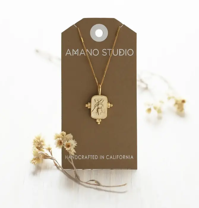 Necklace | Queen Bee Medallion | 20" Chain | 14KGP