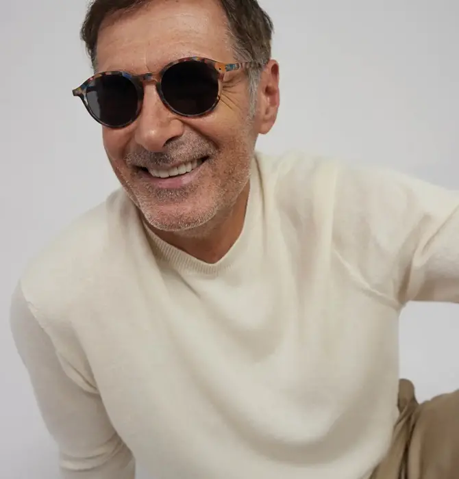 Sunglasses Readers | #D Round | Blue Tortoise