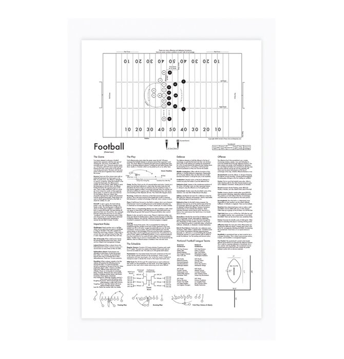 Art Print | Letterpress | 11" x 17" | Football