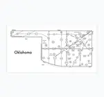 Art Print | Letterpress | 6" x 12" | Oklahoma Map