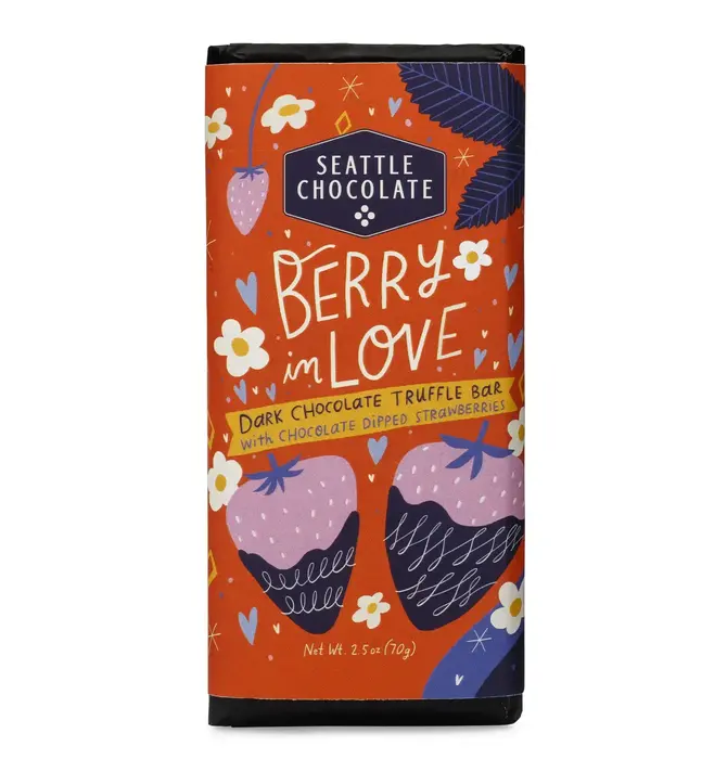 Candy | Truffle Bar | Dark Chocolate | Berry in Love