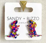Earrings | T-Rex | Sparkle Confetti