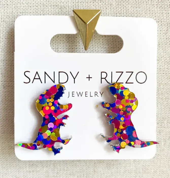 Earrings | T-Rex | Sparkle Confetti