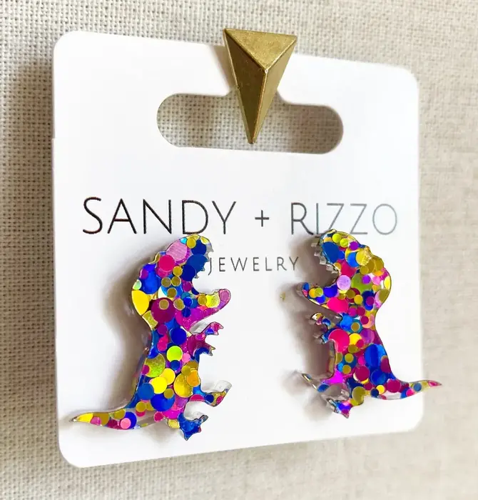 Earrings | T-Rex | Sparkle Confetti
