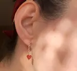 Earrings | Carnelian Heart | Chain Stud