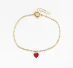 Bracelet | Carnelian Heart | Gold Filled Chain