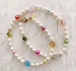 Necklace Choker | Freshwater Pearl | Mixed Beaded Smiley