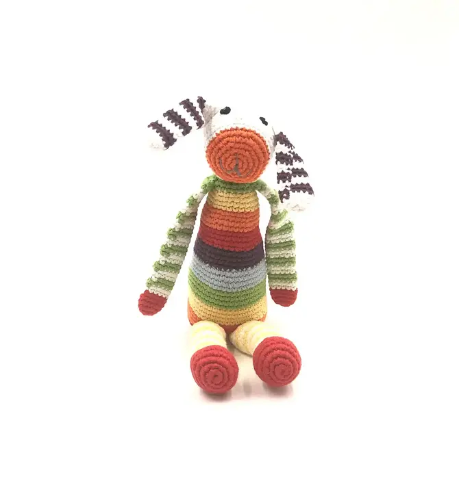 Crochet Rattle | Rainbow Bunny