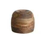Bowl With Lid | Mango Wood Circles| 4x3.5