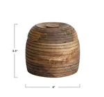 Bowl With Lid | Mango Wood Circles| 4x3.5