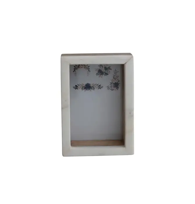 Frame Shadow Box  | Marble + Mango Wood | 7x5