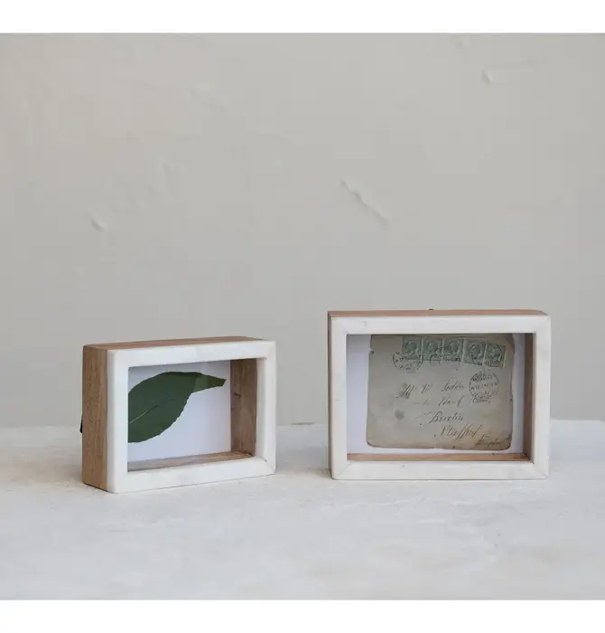 Frame Shadow Box  | Marble + Mango Wood | 7x5