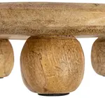 Footed Pedestal | Mango Wood | Hand-Carved