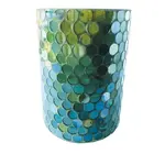 Candle Holder | Votive | Mosaic Green Glass