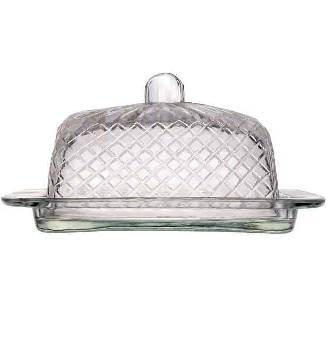 Butter Dish | Embossed Glass