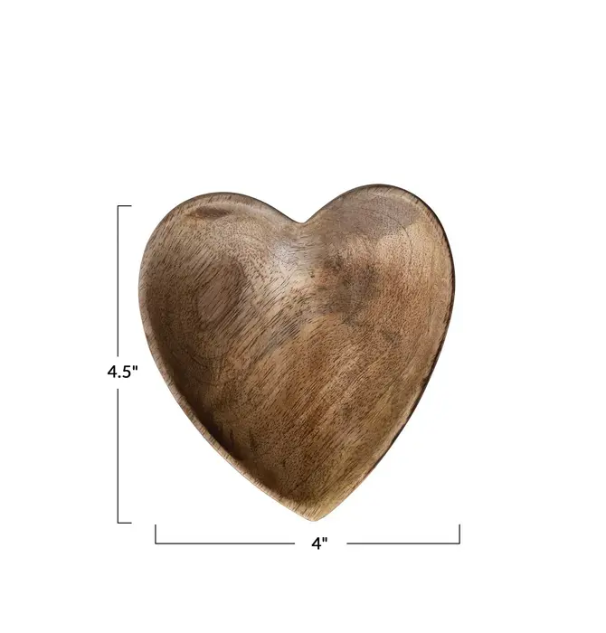 Dish | Heart Shaped Mango Wood | 4.5x4
