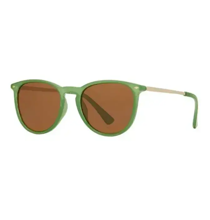 Sunglasses | "Aire" | Sage Green + Gold/Gradient Grey Polarized