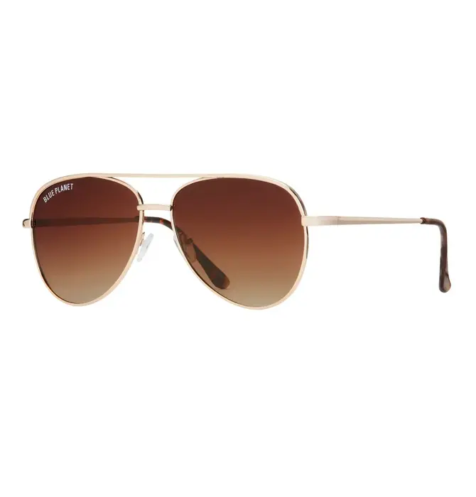 Sunglasses | "Jesse" | Gold + Gradient Brown Polarized Lens
